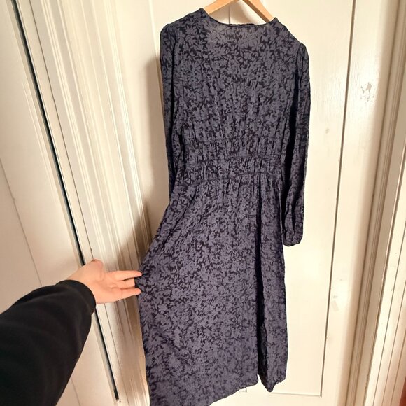 Zara Dresses & Skirts - Zara Grey & Black Floral Flowy Maxi Dress (L)